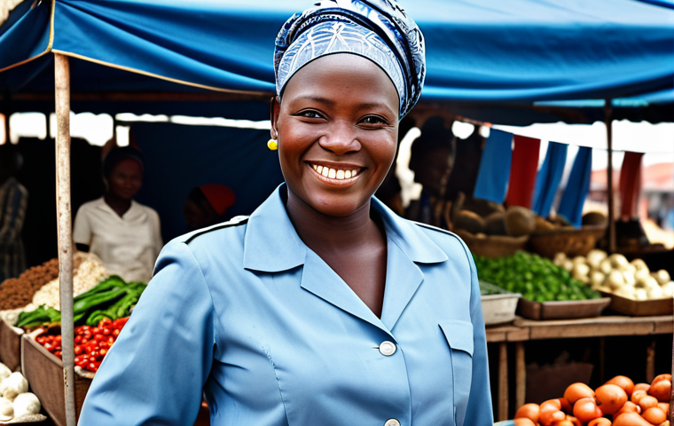 Microfinance Empowerment**

"A Congolese woman, fully clothed in professional attire, smiling confidently while managing a small business in a bustling marketplace, safe for work, appropriate content, modest clothing, perfect anatomy, natural proportions, family-friendly, high resolution."

**